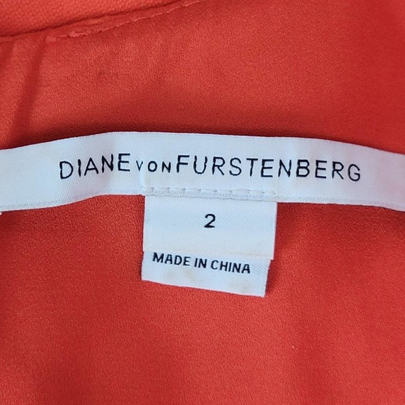 Diane Von Furstenberg Kadijah Keyhole Orange Shift Dress Size 2 - Picture 5 of 15